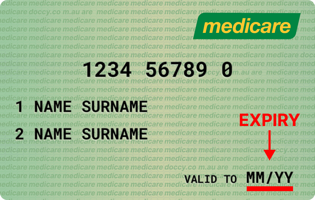 Medicare card highlighting the expiry date location
